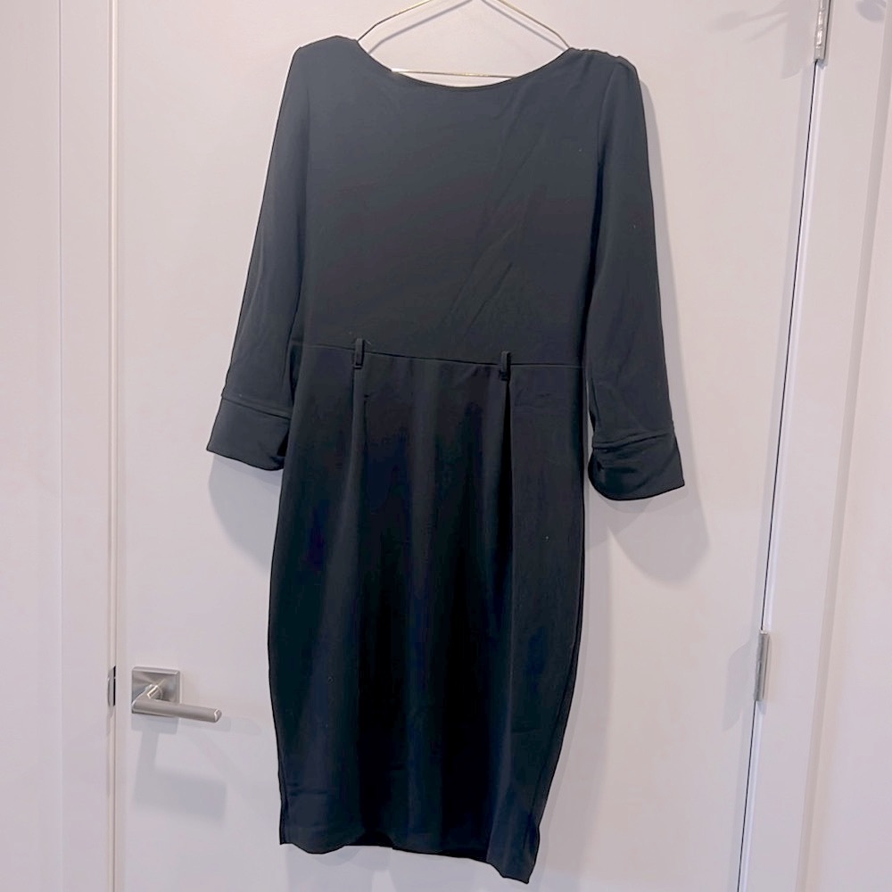 Classic black 3/4 sleeve pencil dress